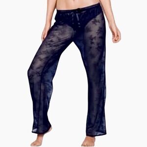 Victoria's Secret Sheer Black Lace Pants M Romantic Sleep Lounge Sexy Cover-Up